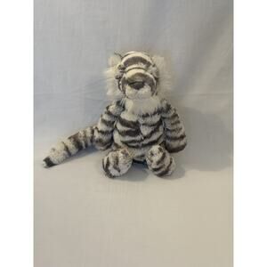 RETIRED Jellycat London Bashful Snow Tiger MEDIUM 12" White Grey with Tags